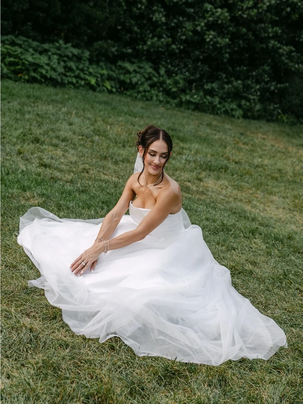 Timeless silk and tulle wedding dress